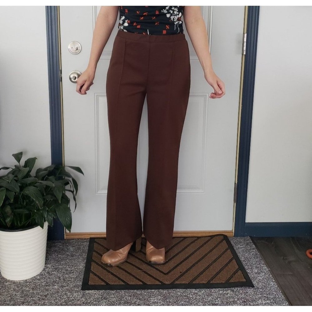 70s/80s Brown Polyester Pants - Picture 1 of 4